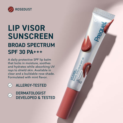 Skin Lip Visor, Tinted Lip Balm with SPF 30 PA+++. Rosedust, Mint Flavor, Rosy Nude Shade with Non-Sticky Finish – Moisturizing Semi Gloss Balm Sunscreen for Daily Use - 2 Pack